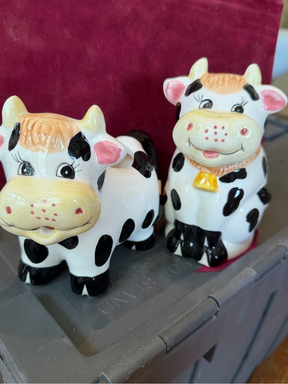 Ceramic Cow sugar Set - White and Black